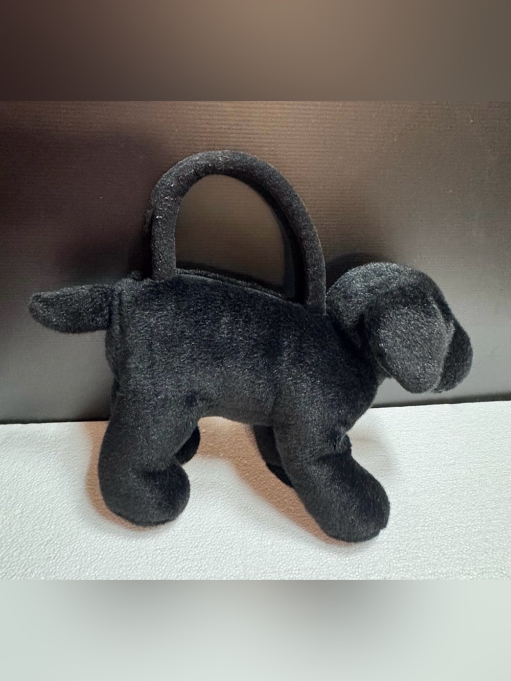 Vintage Russ Plush Midnight Black Dog Plush Handbag